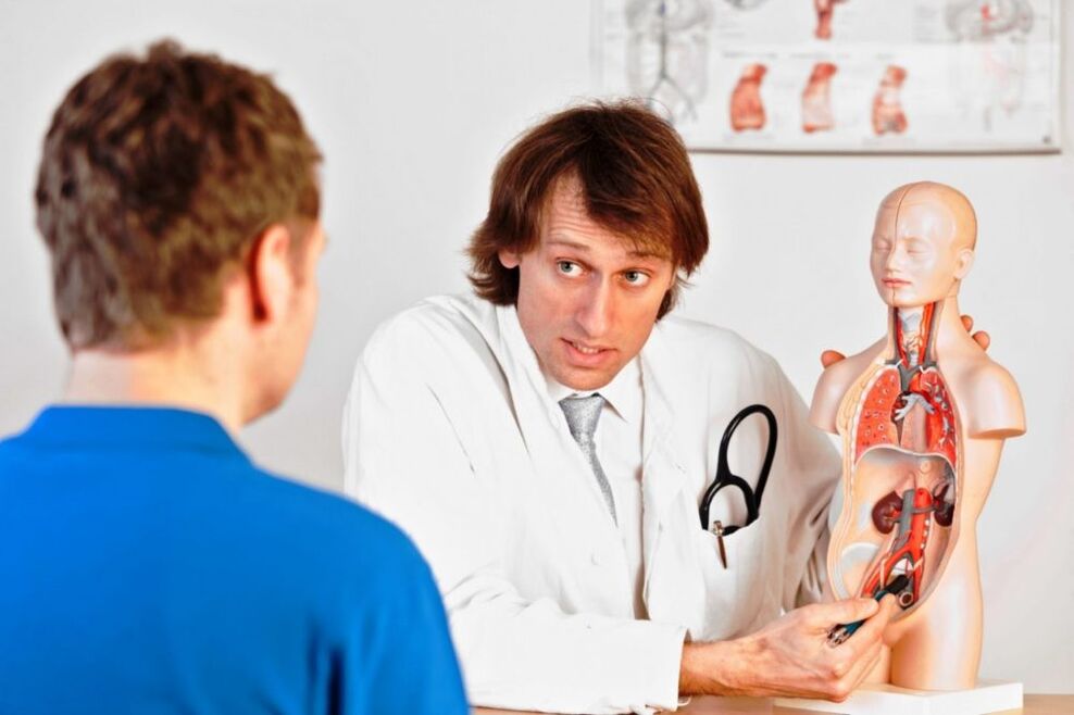 Medikuak gaixoari aholkatzen dio potentzia inhibitzen duten arrazoiei buruz